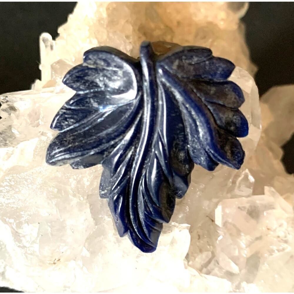 Vintage Blue Lucite Maple Leaf Dress Clip, Unmarked